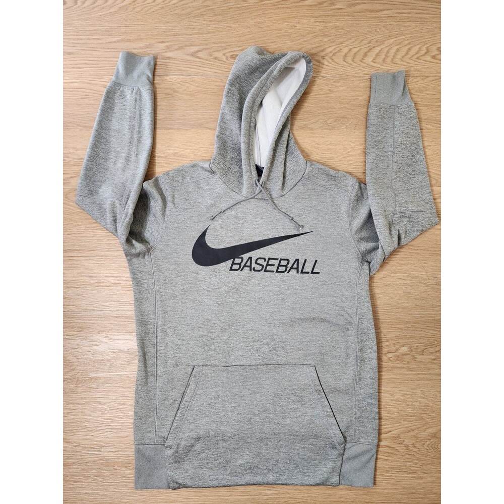Nike Baseball hoodie Sweatshirt Mens L Fleece DRI-FIT Graphic Check Logo READ - Picture 8 of 8